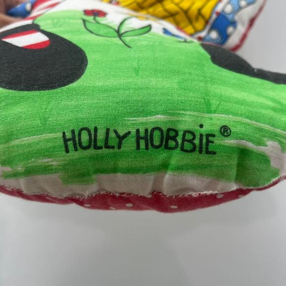 Whimsical Girl Pillow with Basket - Blue and Yellow - Picture 8 of 8